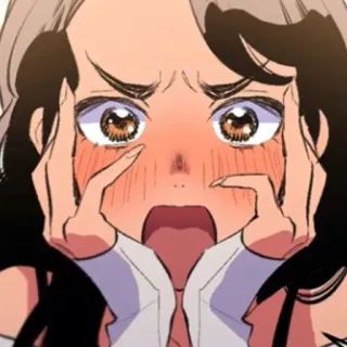 🥰 动漫, 漫画, 女孩, 卡通, 震惊, 惊讶, 表情 whatsapp sticker