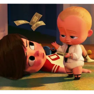 💸 Boss Baby The Boss Baby baby, geld, cartoon, animiert, film telegram sticker