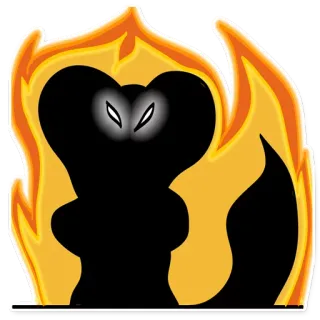 😡 fogo, chamas, silhueta, brilhante, misterioso, escuro, abstrato, símbolo telegram sticker