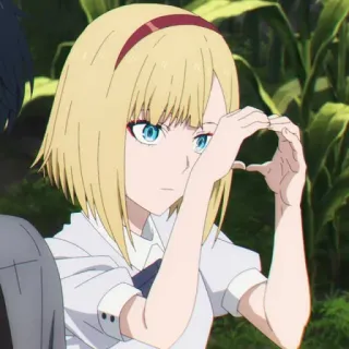 🥀 anime, personaggio, capelli biondi, ragazza, cartone animato telegram sticker