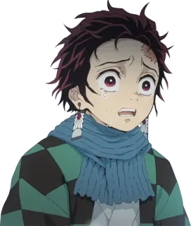 😰 Tanjiro Kamado Demon Slayer Anime, Demon Slayer, Tanjiro, Manga, Triste, Piangendo, Emozionale telegram sticker