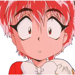 😳 anime, garota, desenho animado, adesivo, cabelo ruivo, chocada, fofa telegram sticker