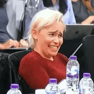 😐 Daenerys Targaryen Game of Thrones Daenerys Targaryen, Emilia Clarke, Game of Thrones, Mème, Drôle, Réaction, Pleurs telegram sticker