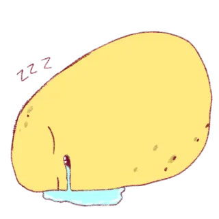 😴 zzz картошка, спящий, мультик, грустный telegram sticker