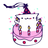 😍 aniversário, bolo, gato, celebração, fofo, festa telegram sticker
