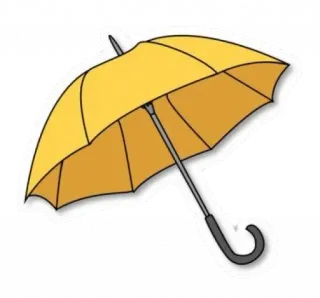 ☂ зонт, желтый, погода, защита, дождь telegram sticker