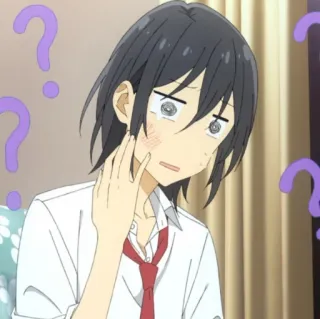 🌌 Anime, Confusión, Signos de interrogación, Personaje, Preocupado, Pregunta telegram sticker