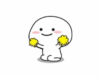 😆 Kartun, Lucu, Senang, Ceria, Kawaii, Pom-pom whatsapp sticker