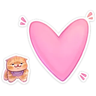 ❤️ 猫, ハート, ステッカー, 可愛い, 動物 telegram sticker