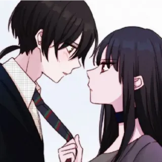 😁 Anime, Manga, Lãng mạn, Cặp đôi, Tình yêu, Cà vạt, Chân dung telegram sticker