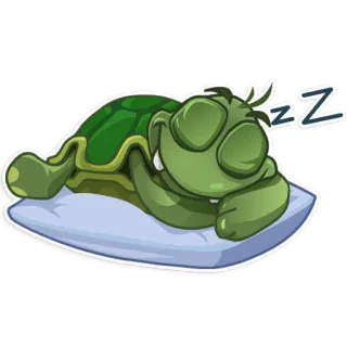 😴 ZZZ Schildkröte, schlafend, Kissen, süß, Tier telegram sticker
