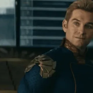 🎈 Homelander The Boys super-herói, vilão, sorriso irônico, programa de tv, terno azul telegram sticker
