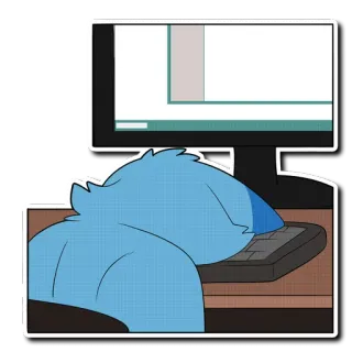 🖥 Komputer, Mengetik, Furry, Kartun telegram sticker