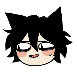 😬 애니메이션, 고양이 귀, 피곤한, 만화 telegram sticker