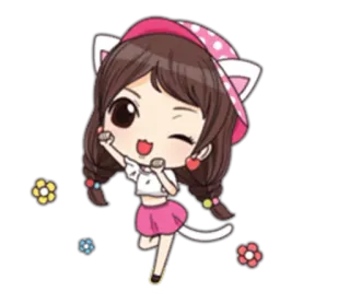 ✊ adesivo, desenho animado, fofo, menina, kawaii, anime telegram sticker