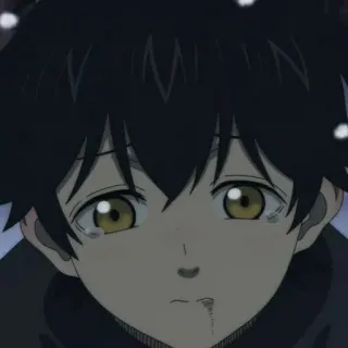 🥑 Anime, Menino, Triste, Chorando, Inverno, Neve telegram sticker