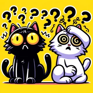 😵‍💫 cat, question, confused, animal, cartoon, sticker telegram sticker