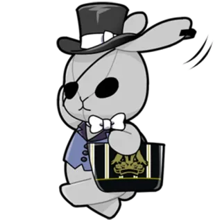 😎 rabbit, toy, cute, animals, cartoon, gentleman telegram sticker