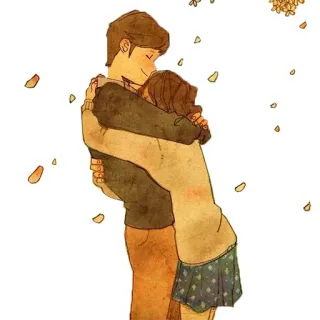 😞 пара, объятие, любовь, отношения, нежность telegram sticker