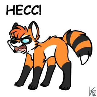 🤬 HECC! キツネ, 漫画, 動物, 攻撃的, スラング, ちくしょう telegram sticker