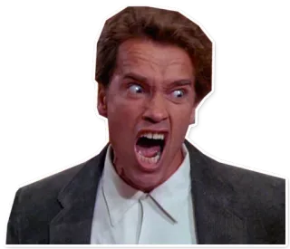 😡 Arnold Schwarzenegger actor, enfadado, grito, cara, película telegram sticker
