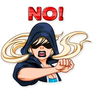 🙅 NO! negative, disagreement, rejection, woman, hoodie, blonde telegram sticker