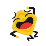 🤣 emoji, ridere, giallo, faccia, felice telegram sticker