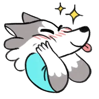 😋 lobo, anime, animal, ilustración, dibujo animado, lindo, divertido telegram sticker