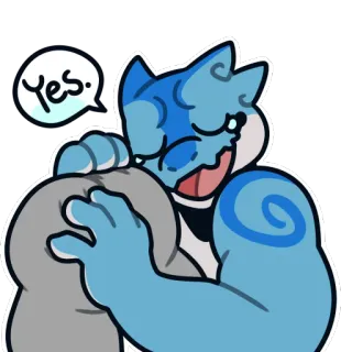 💓 Yes. Tier, Cartoon, Niedlich, Fell whatsapp sticker