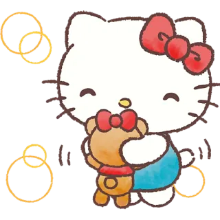 ☺️ Hello Kitty hello kitty, sanrio, słodki, kawaii, kreskówka, postać, przyjaźń, uścisk telegram sticker