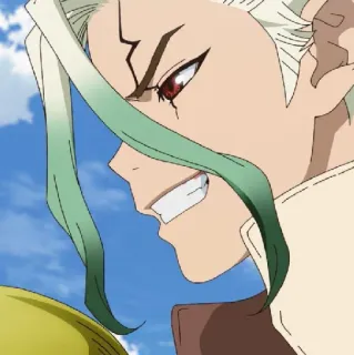 💈 Senku Ishigami Dr. Stone Anime, Wissenschaftler, Grüne Haare, Manga, Dr. Stone telegram sticker