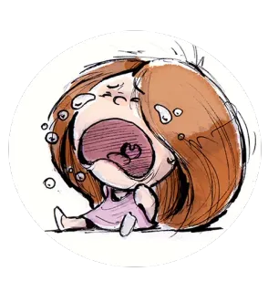 😭 哭泣, 难过, 沮丧, 卡通, 情感, 含泪, 苦恼 telegram sticker