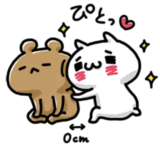 ❤️ ぴとっ dễ thương, hoạt hình, động vật, kawaii, tình bạn, tình yêu telegram sticker