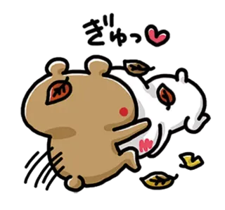 💞 ぎゅっ dễ thương, ôm, kawaii, hoạt hình, động vật, mùa thu telegram sticker