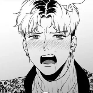 ✉️ anime, manga, blushing, illustration, portrait, monochrome telegram sticker