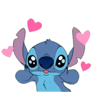 ❤ Stitch Cartoon, Niedlich, Disney, Herzen, Alien telegram sticker