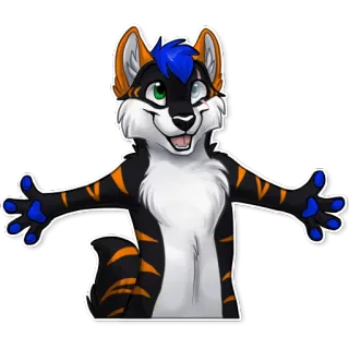 😊 兽人, 拟人, 卡通, 动物, 快乐, 开心 telegram sticker