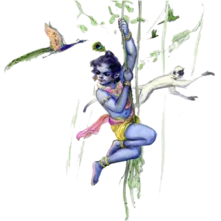 😌 Krishna 印度教, 神, 神话, 印度, 奎师那, 灵性 telegram sticker