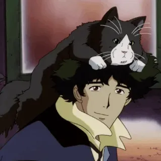 🚀 Spike Spiegel Cowboy Bebop 애니메이션, 고양이, 스파이크 스피겔, 카우보이 비밥 whatsapp sticker