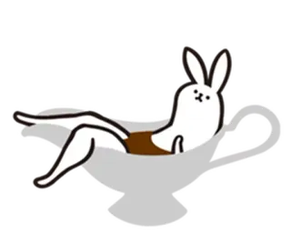 🐇 lapin, mignon, détente, relaxant, lapinou, animal telegram sticker