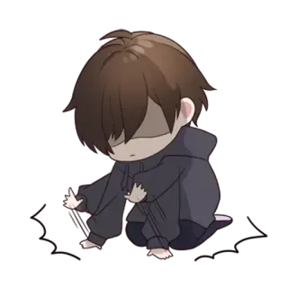 😠 chibi, hoodie, anime, character, cute telegram sticker