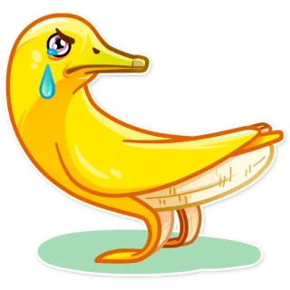 😢 утка, банан, грустный, плачущий, смешной, мультфильм telegram sticker