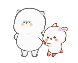 ⭐ fofo, urso, coelho, desenho animado, animal, kawaii whatsapp sticker