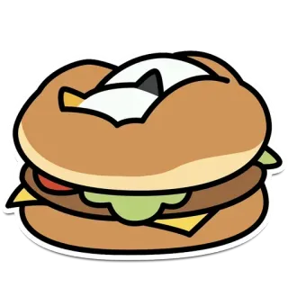 😑 сэндвич, еда, бургер, мультфильм, обед, еда whatsapp sticker
