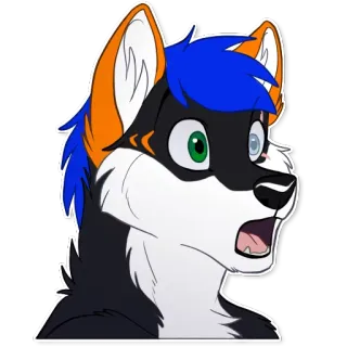 🙀 兽迷, 兽人, 动物, 卡通, 震惊, 表情, 狐狸, 角色 telegram sticker