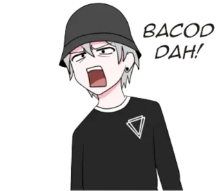 😤 BACOD DAH! anime, desenho animado, gritando, indonésio, expressão telegram sticker