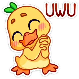 ☺️ UWU duck, cute, cartoon, sticker, kawaii, animal whatsapp sticker