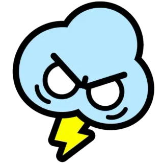 😡 zły, chmura, pogoda, błyskawica, kreskówka, burza, emotikon whatsapp sticker