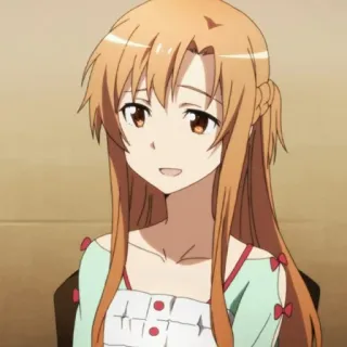 🥀 Asuna Yuuki Sword Art Online 애니메이션, 여성, 소녀, 캐릭터, 미소, 아트, 초상화 telegram sticker
