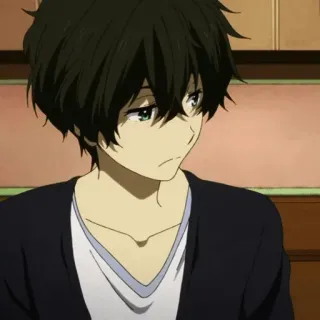 🩸 Houtarou Oreki Hyouka Anime, Houtarou Oreki, Hyouka, Remaja, Karakter telegram sticker